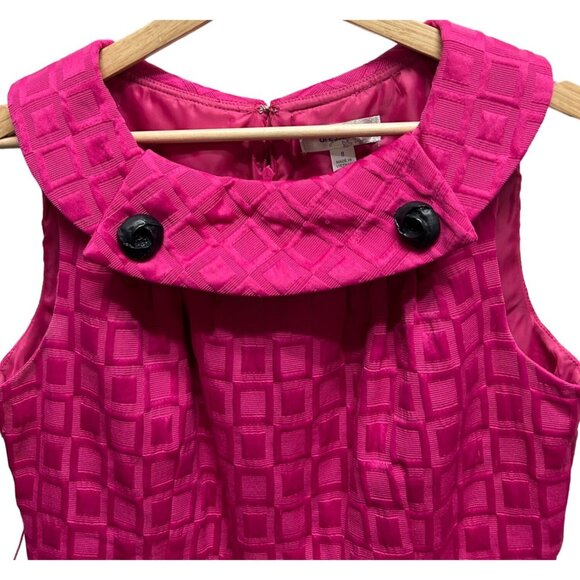 Pink Sleeveless Textured Dress With Button Detail By Dressbarn - Picture 3 of 7